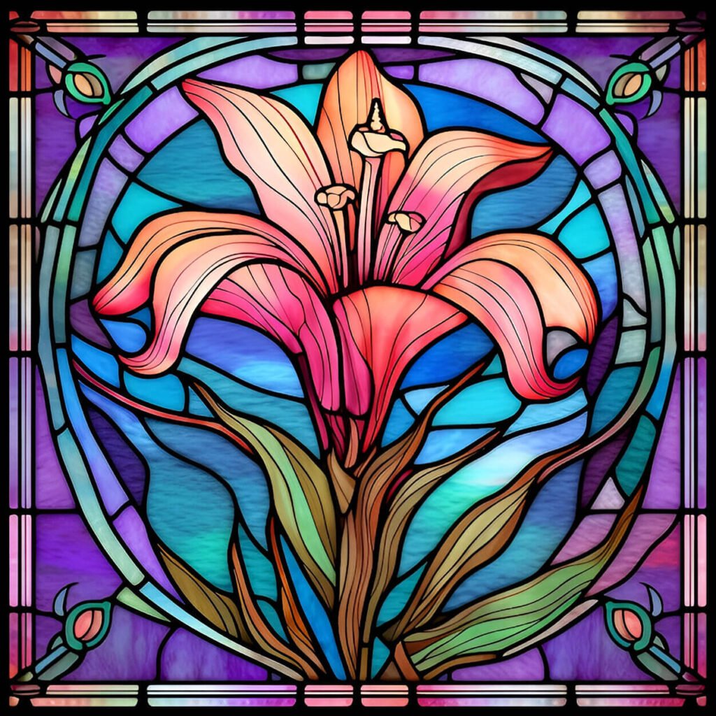 flowers stained glass