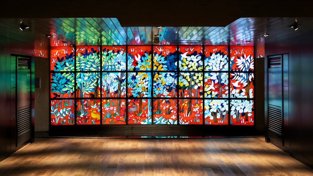 flowers stained glass